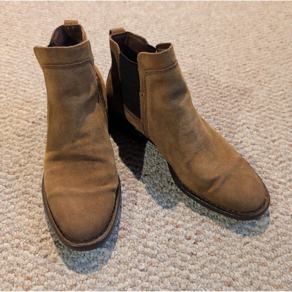 Born Laney Chelsea Bootie Boots Womens 6.5M Brown Suede Western Rugged